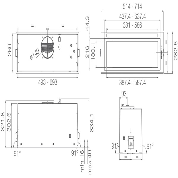Фото - Витяжка вбудована Elica LANE SENSOR BLMAT/A/52