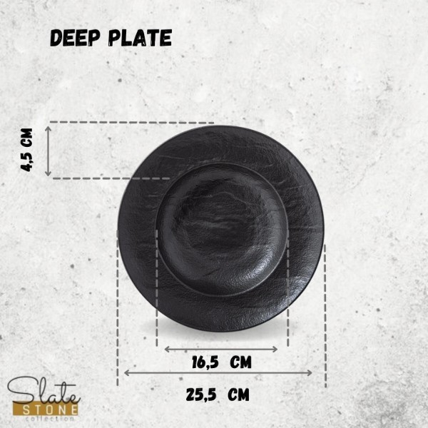 Фото - Тарілка супова Wilmax Slatestone Black 25.5 см (WL-661130 / A)