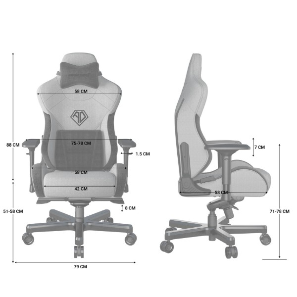 Фото - Крісло для геймерів Anda Seat T-Pro 2 Blue/Black Size XL (AD12XLLA-01-SB-F)