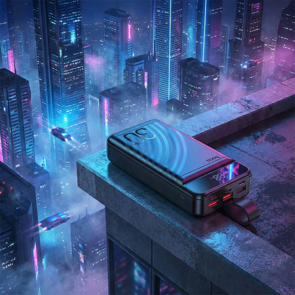 Фото - Батарея мобільна HOCO J123B Element PD20W+LCD+LED Lamp 30000 mAh Black