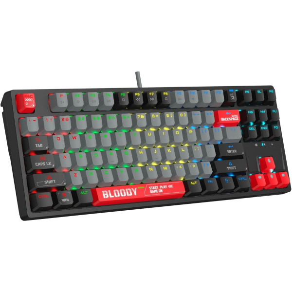 Фото - Клавиатура проводная игровая Bloody S87 Energy Red