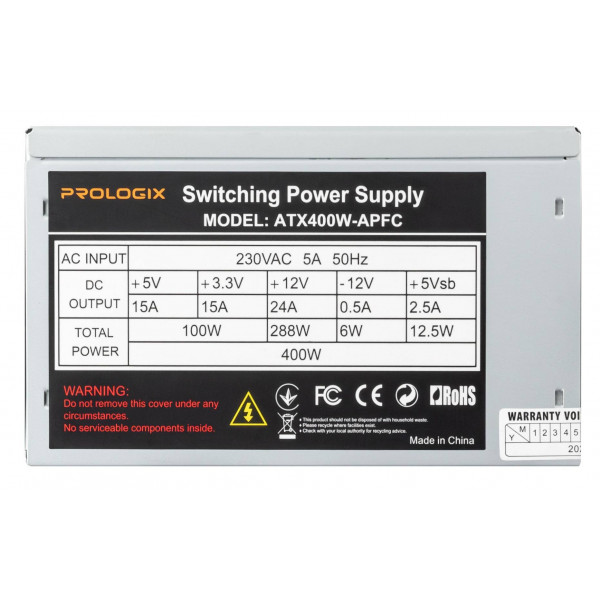 Фото - Блок питания для ПК ProLogix 400W Bulk (E)