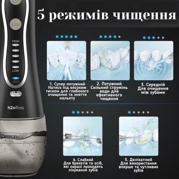Фото - Іригатор H2OFloss Travel Kit HF-6 Black