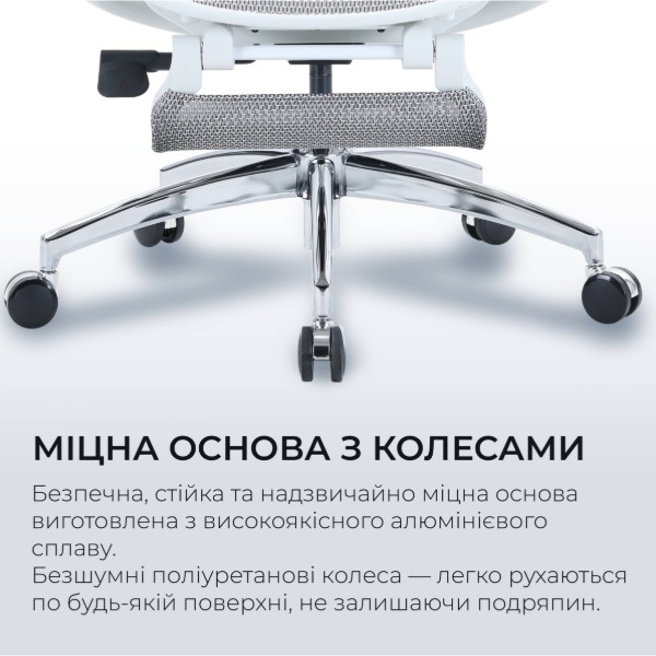 Фото - Крісло офісне Sihoo DORO C300L Mesh White with footrest (DORO-C300L-A3-102-JT)