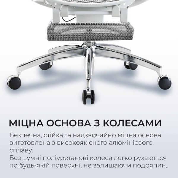 Фото - Крісло офісне Sihoo DORO C300 Pro Mesh White with footrest (DORO-C300-PRO-M102-JT)