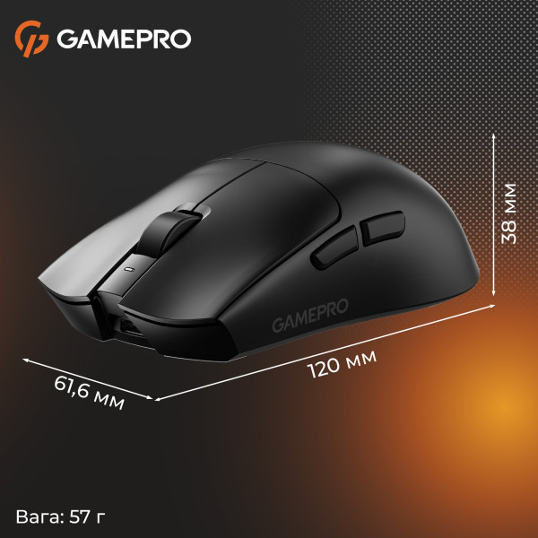 Фото - Миша бездротова ігрова GamePro Genesis Wizard Wireless/Bluetooth/USB PixArt PAW3311 Sensor Black (GM160B)