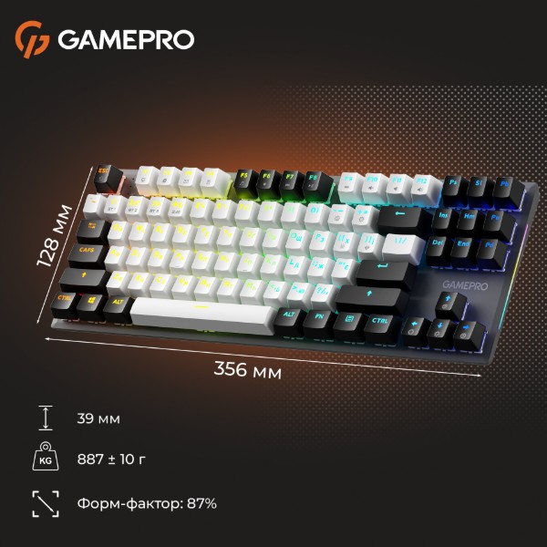 Фото - Клавіатура бездротова ігрова GamePro Genesis Joker Pro 87% Wireless/Bluetooth/USB Gray (MK124G Pro)
