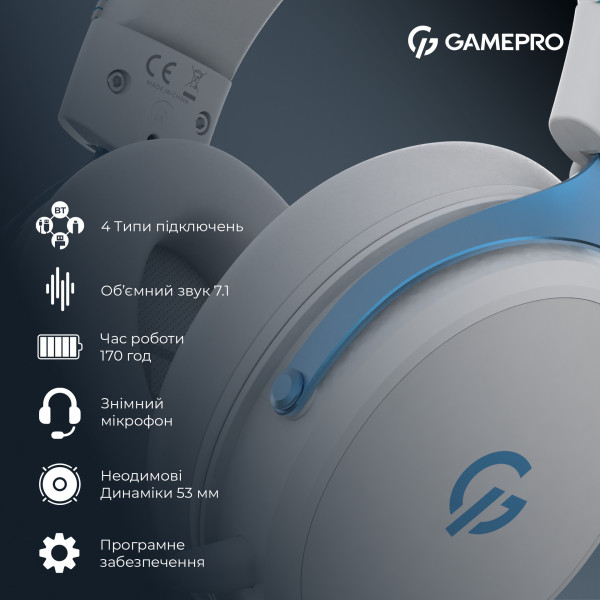 Фото - Гарнитура беспроводная игровая GamePro Asgard Skadi (HSW191WB)