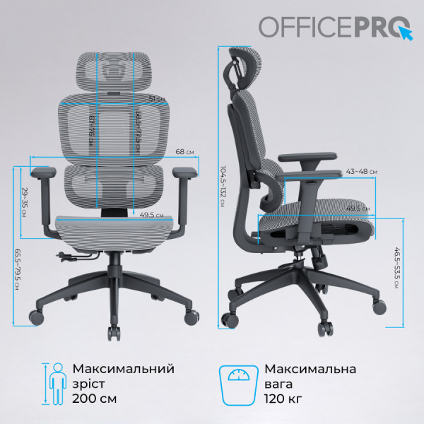 Фото - Крісло офісне OfficePro Skyline (OC680-B-G-G) Black/Gray