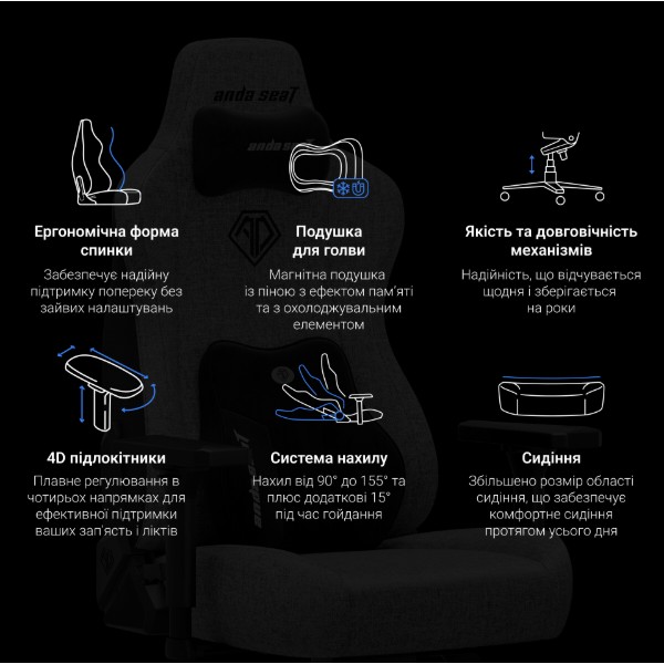 Фото - Крісло для геймерів Anda Seat Kaiser 3E XL Bright Yellow Fabric (AD23YC-XL-09-Y-CF-Y01)