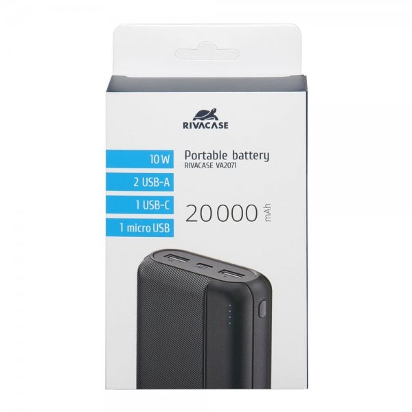 Фото - Батарея мобільна RIVACASE RIVAPOWER 20000 mA Black (VA2071)