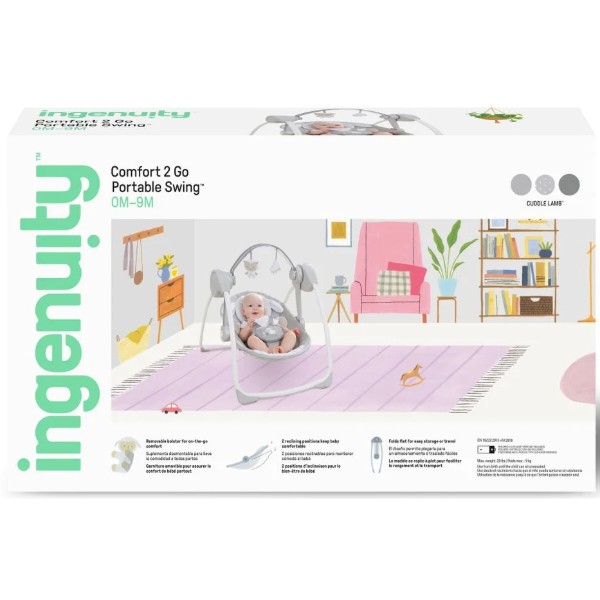 Фото - Крісло-гойдалка Ingenuity Comfort 2 Go - Cuddle Lamb (12184)