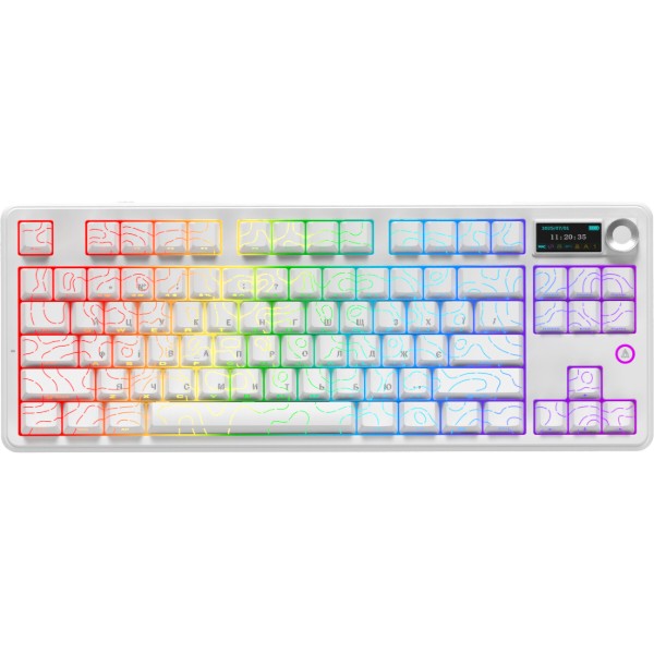 Фото - Клавіатура бездротова ігрова Ajazz AK870 V2 Side Contour White (AK870-V2-S-W)