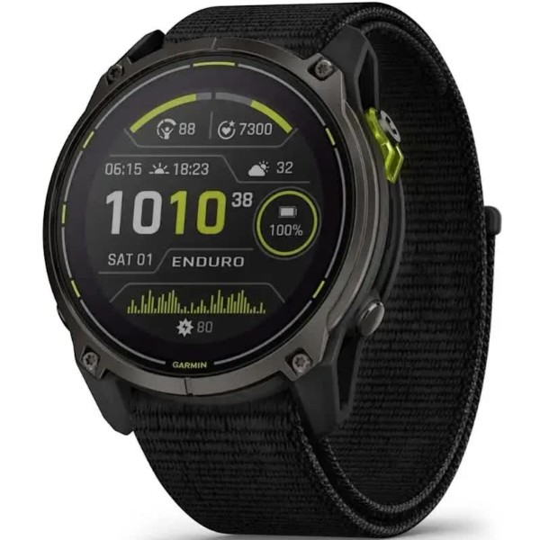 Фото - Смарт-годинник Garmin Enduro 3, Crbn Gry DLC Ti w/Blk Sport Loop Band (010-02751-01)