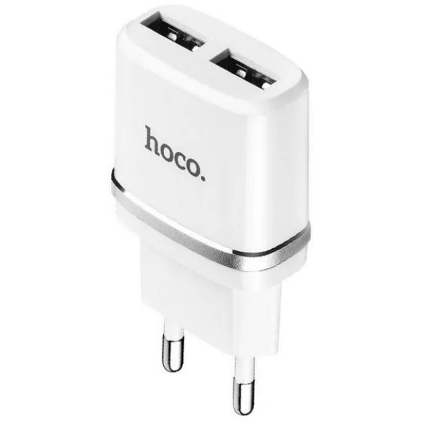 Фото - Сетевое зарядное устройство HOCO C12 Smart dual USB charger 12W White (6957531047759) Фото - Сетевое зарядное устройство HOCO C12 Smart dual USB charger 12W White (6957531047759)