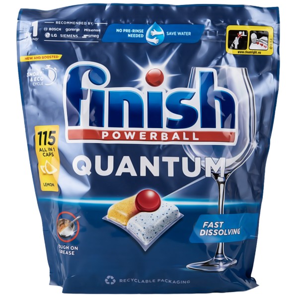 Фото - Таблетка для посудомоечной машины Finish Quantum All in 1 Лимон 115 таблеток
