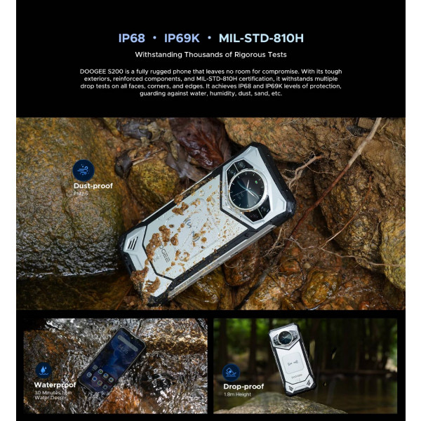 Фото - Смартфон Doogee S200 12/256 Silver