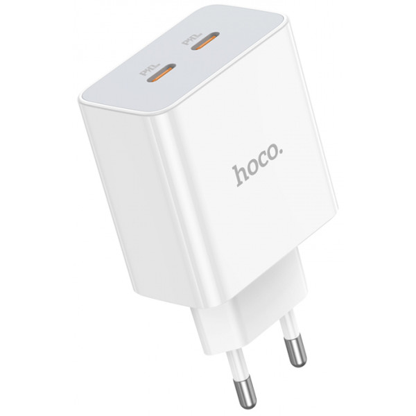 Фото - Мережевий зарядний пристрій HOCO C108A Leader PD35W dual port(2C) charger White (6931474784438)