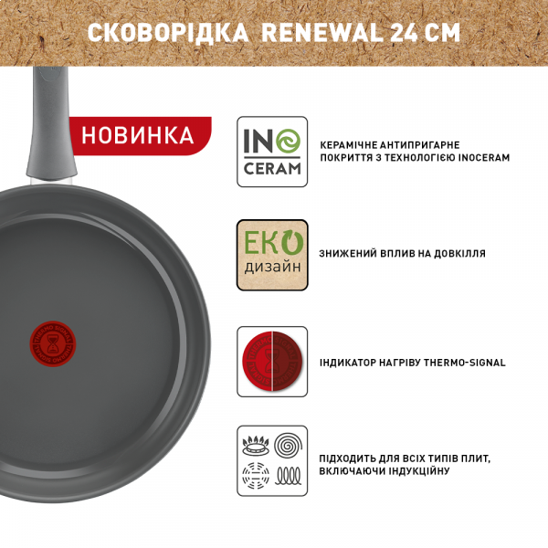 Фото - Сковорода универсальная Tefal C4260443 Renewal 24 см