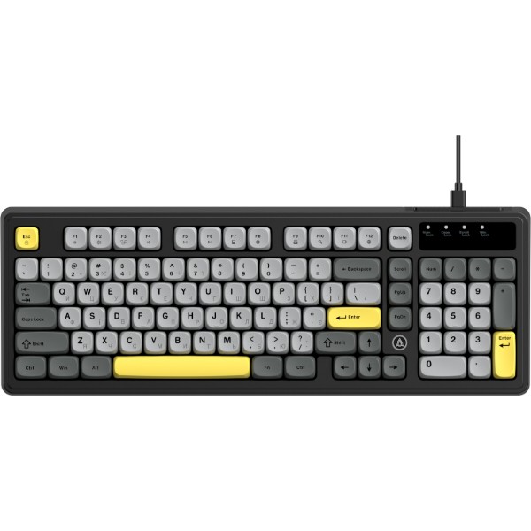 Фото - Клавиатура проводная игровая Ajazz AF98 Black Gray Yellow (AF98-BGY)