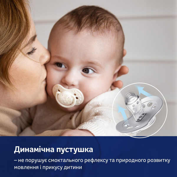 Фото - Симетрична пустушка Lovi 6-18 міс 2 шт. Blossom - бежева (22/923girl)