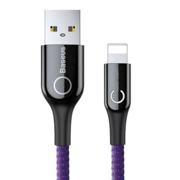 Фото - Кабель Baseus C-shaped Light Intelligent Power-off Cable 2.4A 1 m Purple (CALCD-05)