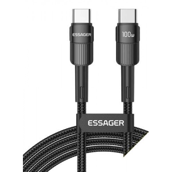 Фото - Кабель синхронізації даних Essager Star 100W USB Charging Cable Type C to Type C 1m Black (EXCTT1-XC01)
