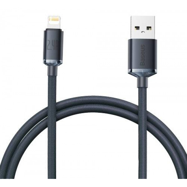 Фото - Кабель синхронізації даних Baseus Crystal Shine Series Fast Charging Data Cable USB to iP 2.4A 1.2m Black (CAJY000001) Фото - Кабель синхронізації даних Baseus Crystal Shine Series Fast Charging Data Cable USB to iP 2.4A 1.2m Black (CAJY000001)
