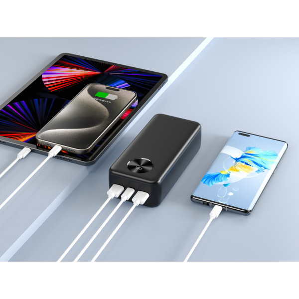 Фото - Батарея мобільна Xipin T168LF-3W PD20W+22.5W 30000mah Black