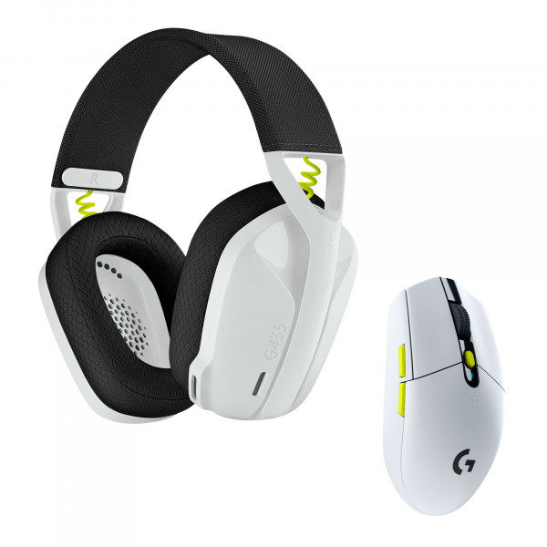 Фото - Гарнітура бездротова ігрова Logitech Wireless Gaming Combo G435SE/G305SE - Black/White/Lime (981-001162) Фото - Гарнітура бездротова ігрова Logitech Wireless Gaming Combo G435SE/G305SE - Black/White/Lime (981-001162)