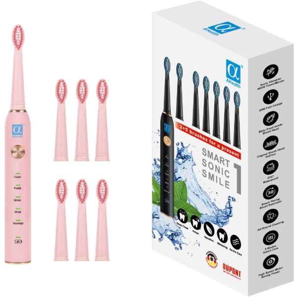 Фото - Зубная щетка электрическая AHealth SONIC SMILE 1 pink (AHsss1p)