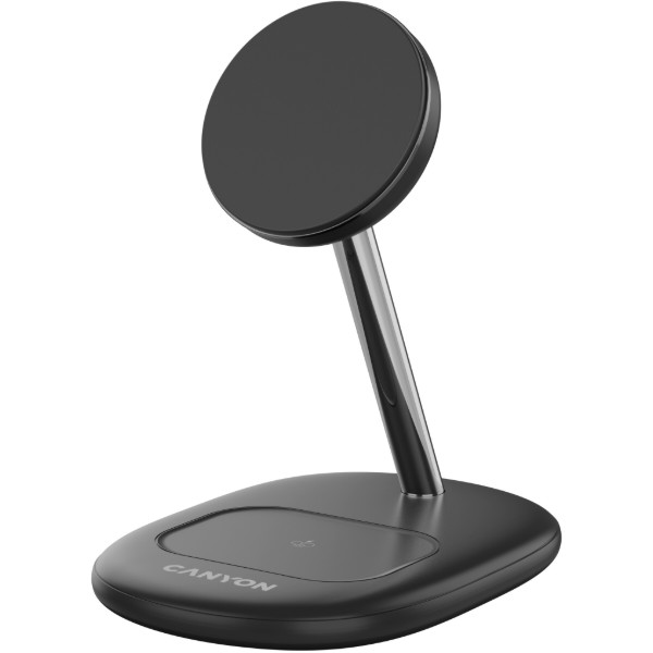 Фото - Беспроводное зарядное устройство Canyon WCS-205 15W Qi2 2in1 без адаптера Black (CNS-WCS205BW/A)