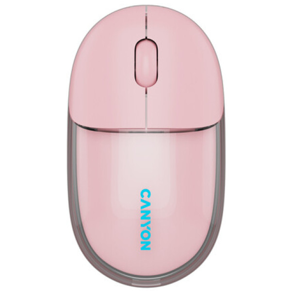 Фото - Миша бездротова Canyon OnClick 24 Dual-mode Silent Transparent/Pink (CNS-CMSW24P)