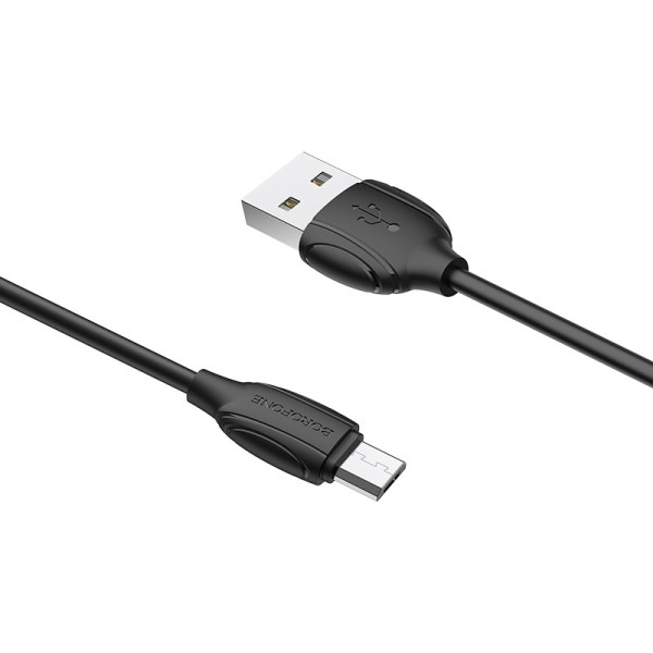 Фото - Кабель синхронізації даних BOROFONE BX19 USB to Micro 2.4A 1m Black (6931474701770)