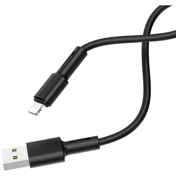 Фото - Кабель синхронізації даних BOROFONE BX31 USB to iP 2.4A, 1m Black (6931474710352)