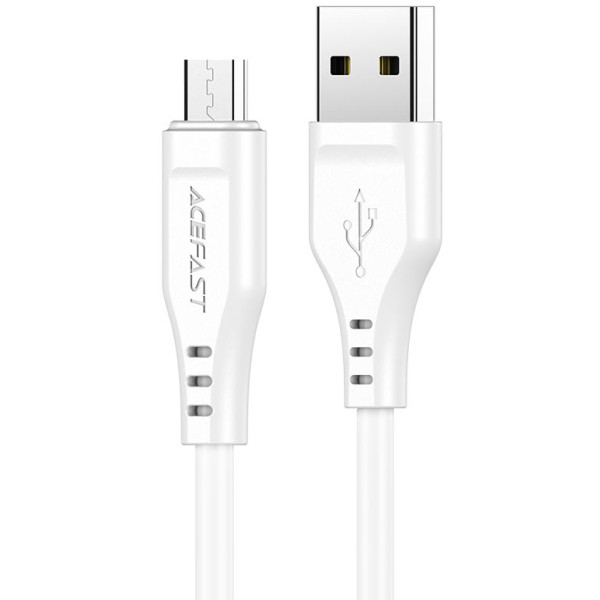 Фото - Кабель AceFast C3-09 USB to Micro 2,4A, 1.2m White (6974316280897)