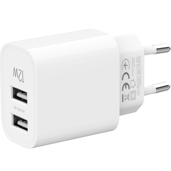 Фото - Мережевий зарядний пристрій MAKE 12W 2xUSB-A White (MCW-1221WH)