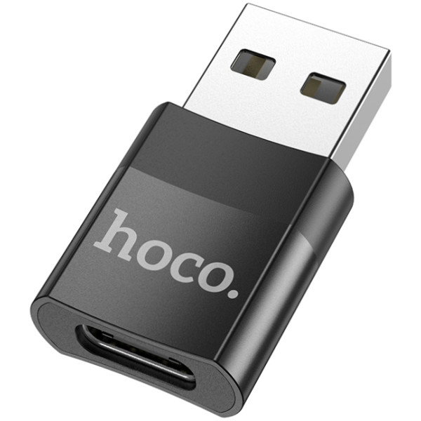 Фото - Перехідник HOCO UA17 USB Male to Type-C female USB2.0 adapter Black (6931474762009)