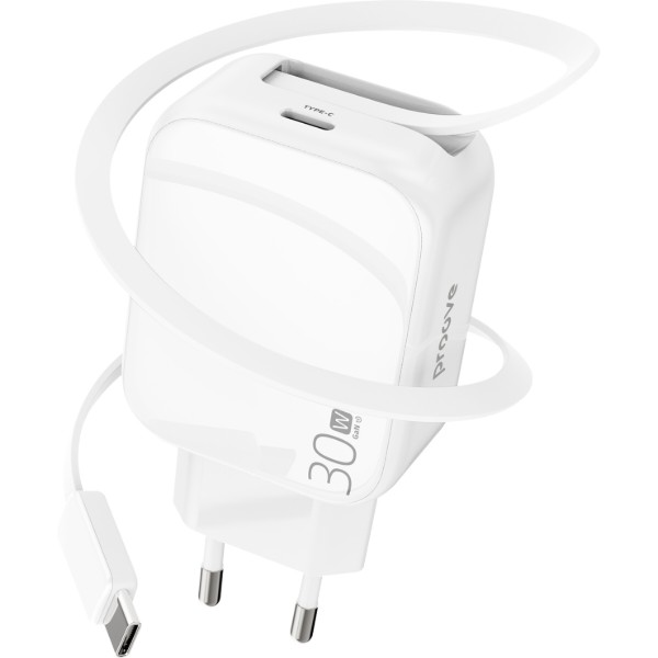 Фото - Сетевое зарядное устройство Proove Fixtape GaN Type-C 30W white (WCFP30010202)
