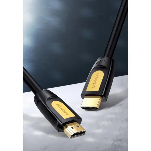 Фото - Кабель HDMI UGREEN HD101 HDMI 5.0 m Round Cable Black/Yellow (10167)