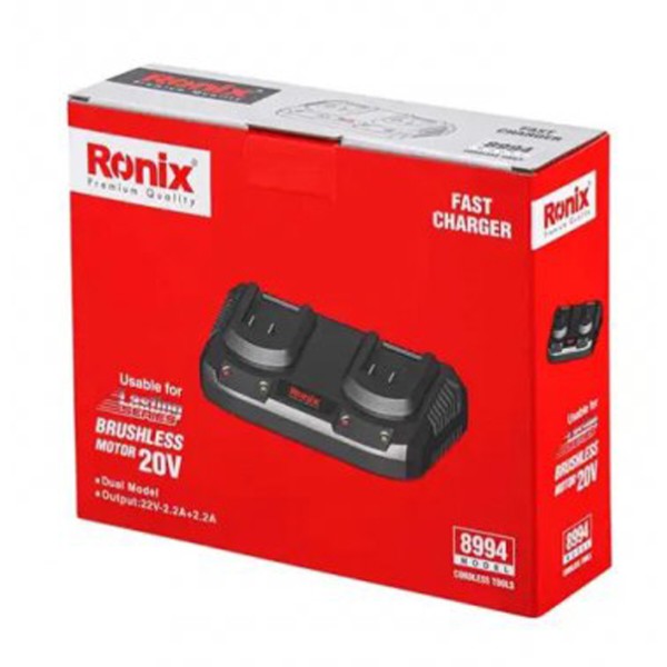Фото - З/У к аккумуляторной батарее для электроинструментов Ronix 20В 2.2Аx2 (8994)
