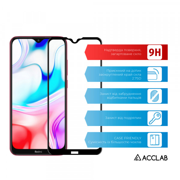 Фото - Захисне скло для смартфону ACCLAB Full Glue for Xiaomi Redmi 8 (1283126508738)