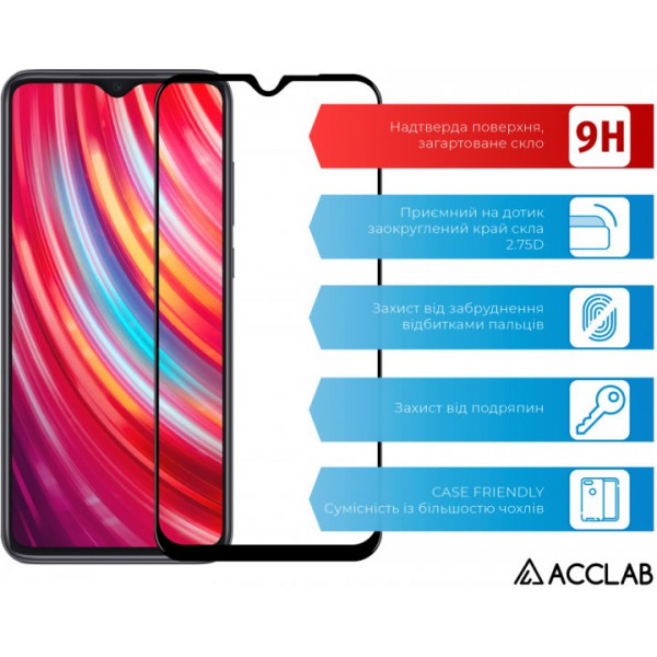 Фото - Захисне скло для смартфону ACCLAB Full Glue for Xiaomi Redmi Note 8 Pro Black (1283126508769)
