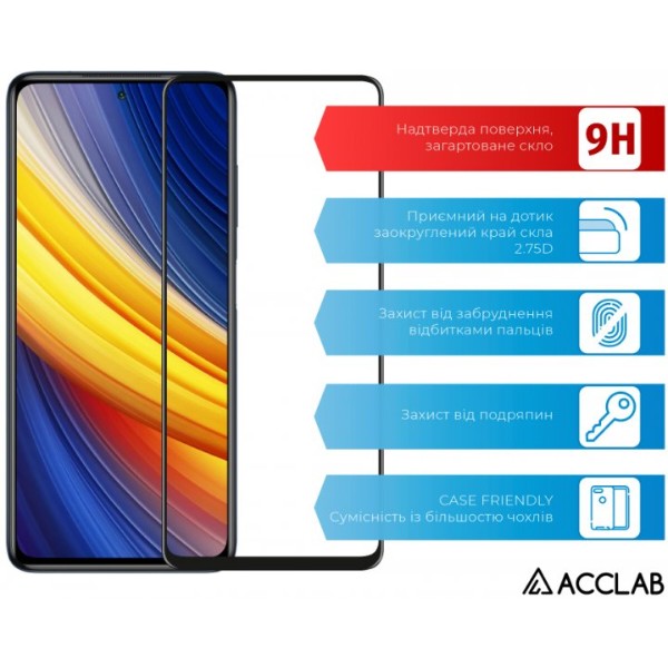 Фото - Захисне скло для смартфону ACCLAB Full Glue for Poco X3 Pro Black (1283126511851)