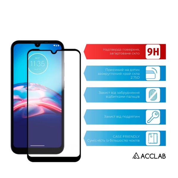 Фото - Захисне скло для смартфону ACCLAB Full Glue for MOTO E6i (1283126516153)