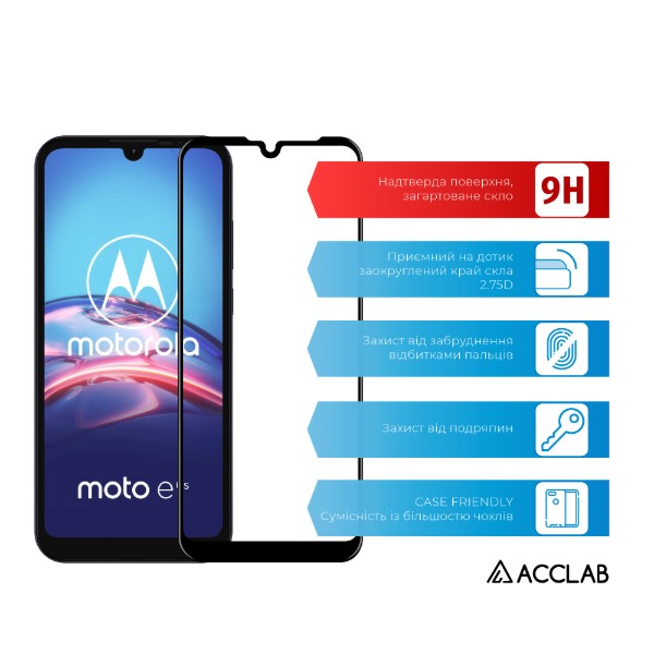 Фото - Защитное стекло для смартфона ACCLAB Full Glue for MOTO E6s (1283126516160)