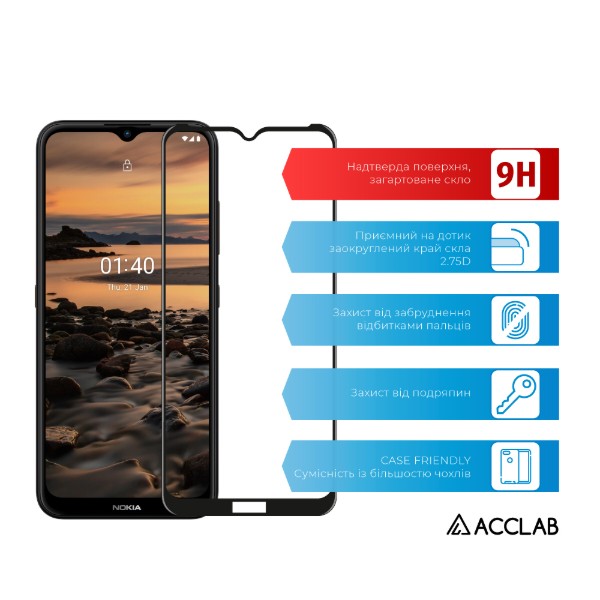 Фото - Захисне скло для смартфону ACCLAB Full Glue for Nokia 1.4 (1283126516238)
