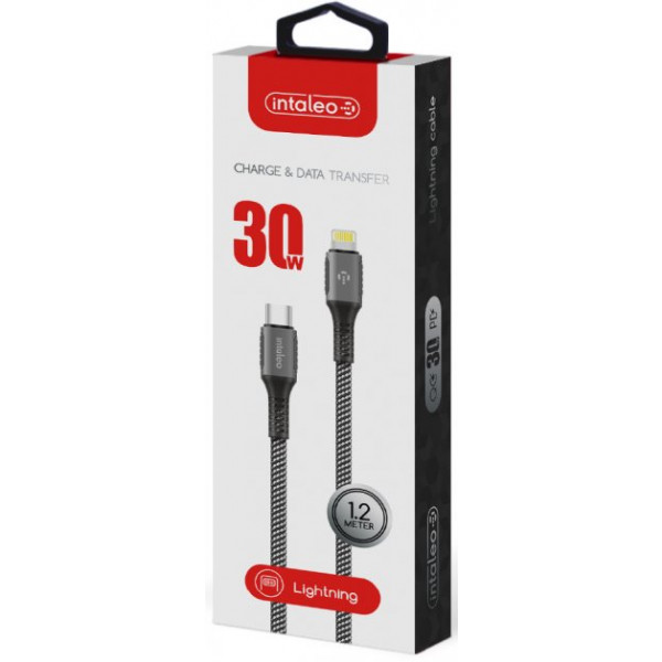 Фото - Кабель синхронізації даних Intaleo CBGPD30WTL1 USB-Lightning 1.2 м Grey (1283126518089)