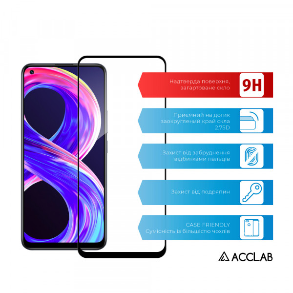 Фото - Захисне скло для смартфону ACCLAB Full Glue for Realme 8 Pro (1283126523212)