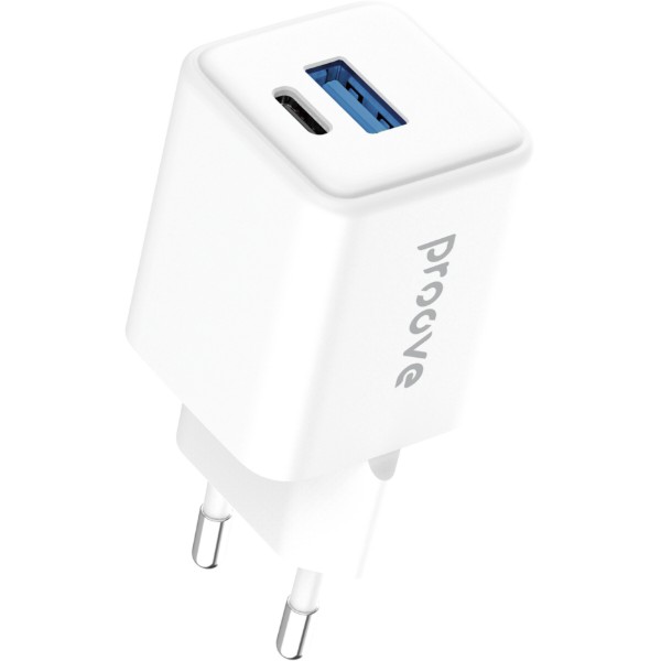 Фото - Сетевое зарядное устройство Proove Pocket GaN 30W (Type-C + USB) white (WCPG30110002)